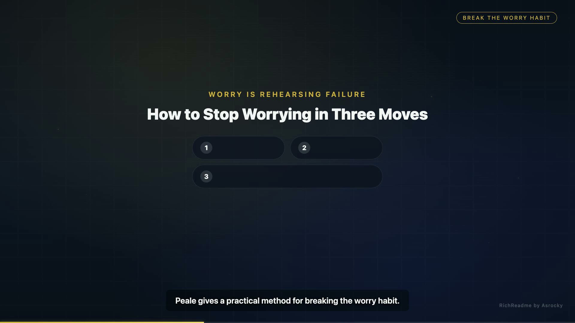 How to Stop Worrying in Three Moves