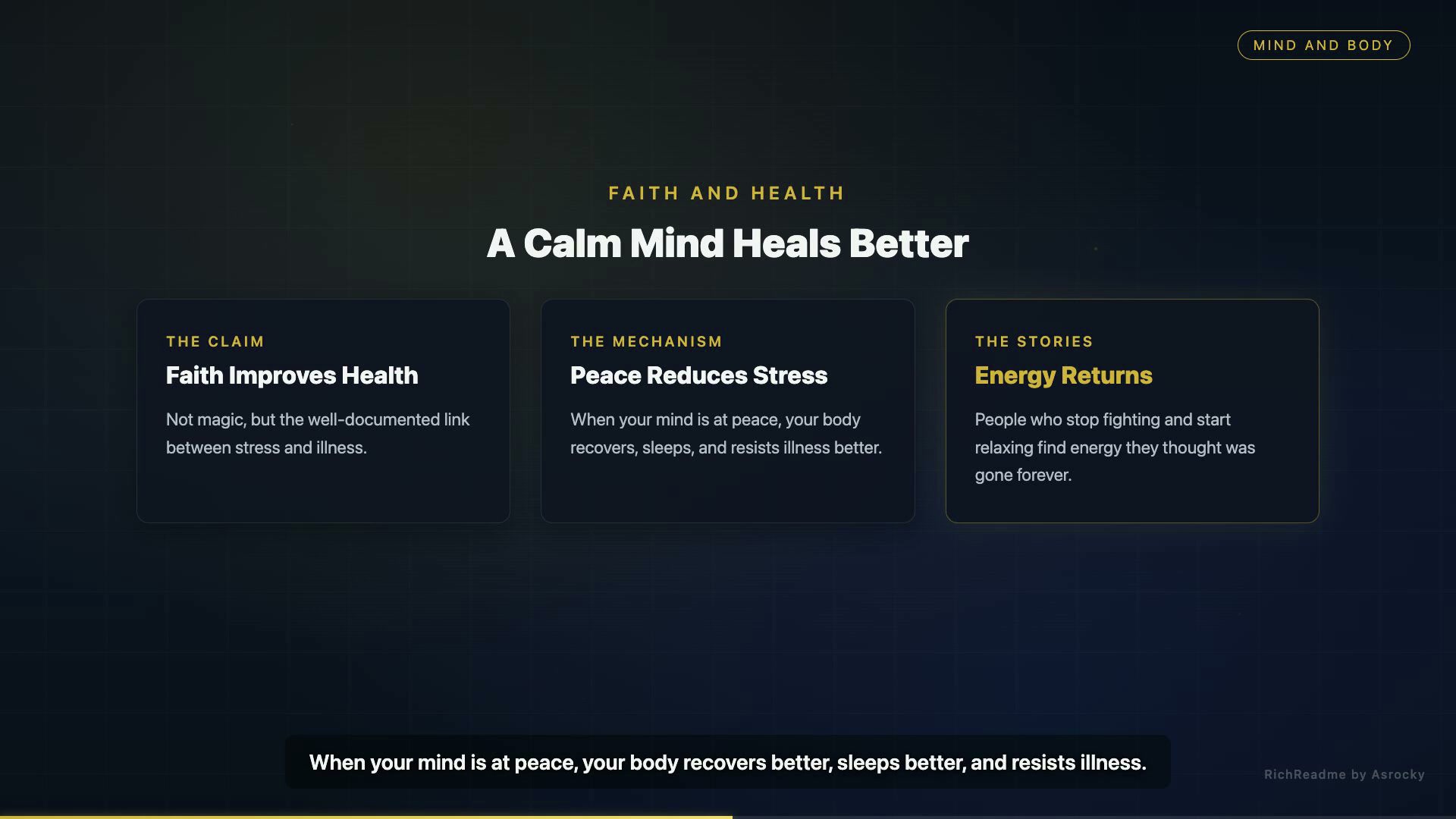 A Calm Mind Heals Better