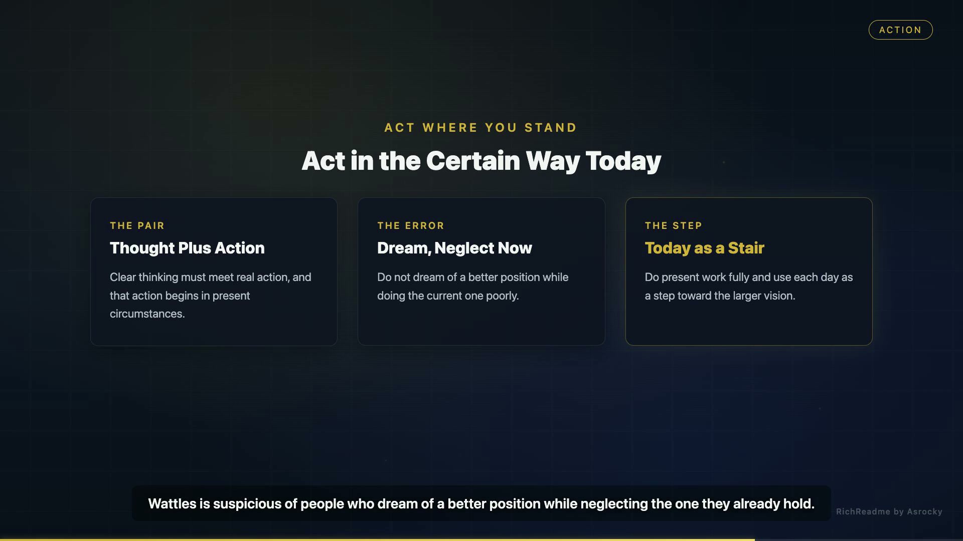 Act in the Certain Way Today