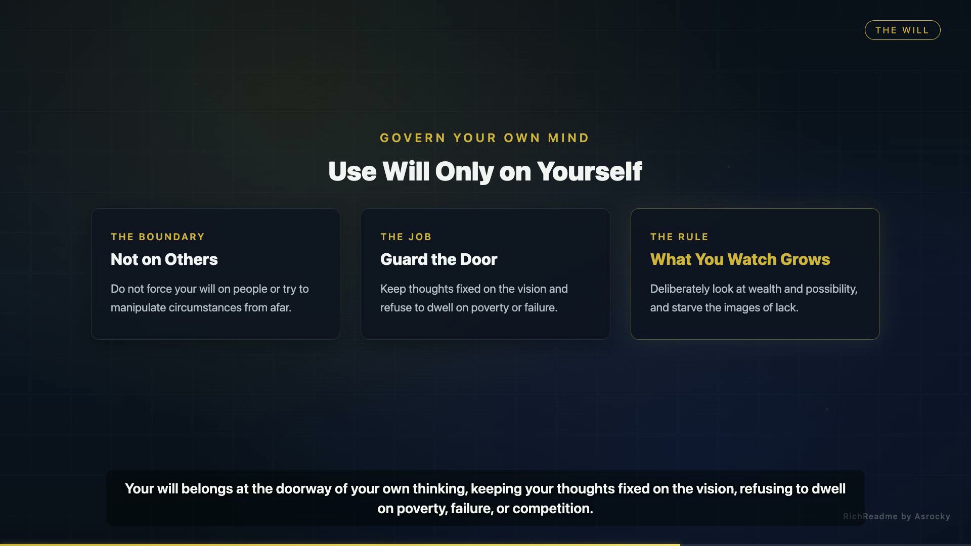 Use Will Only on Yourself