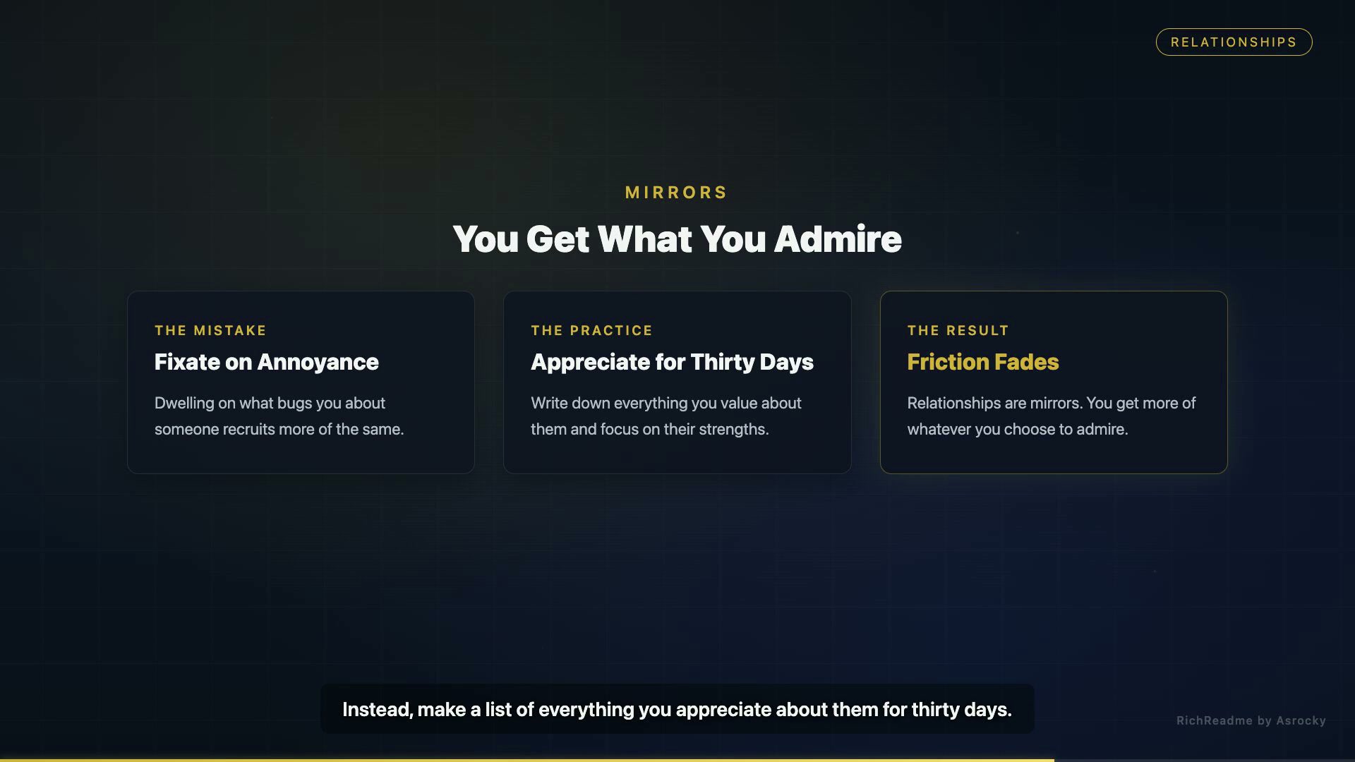 You Get What You Admire