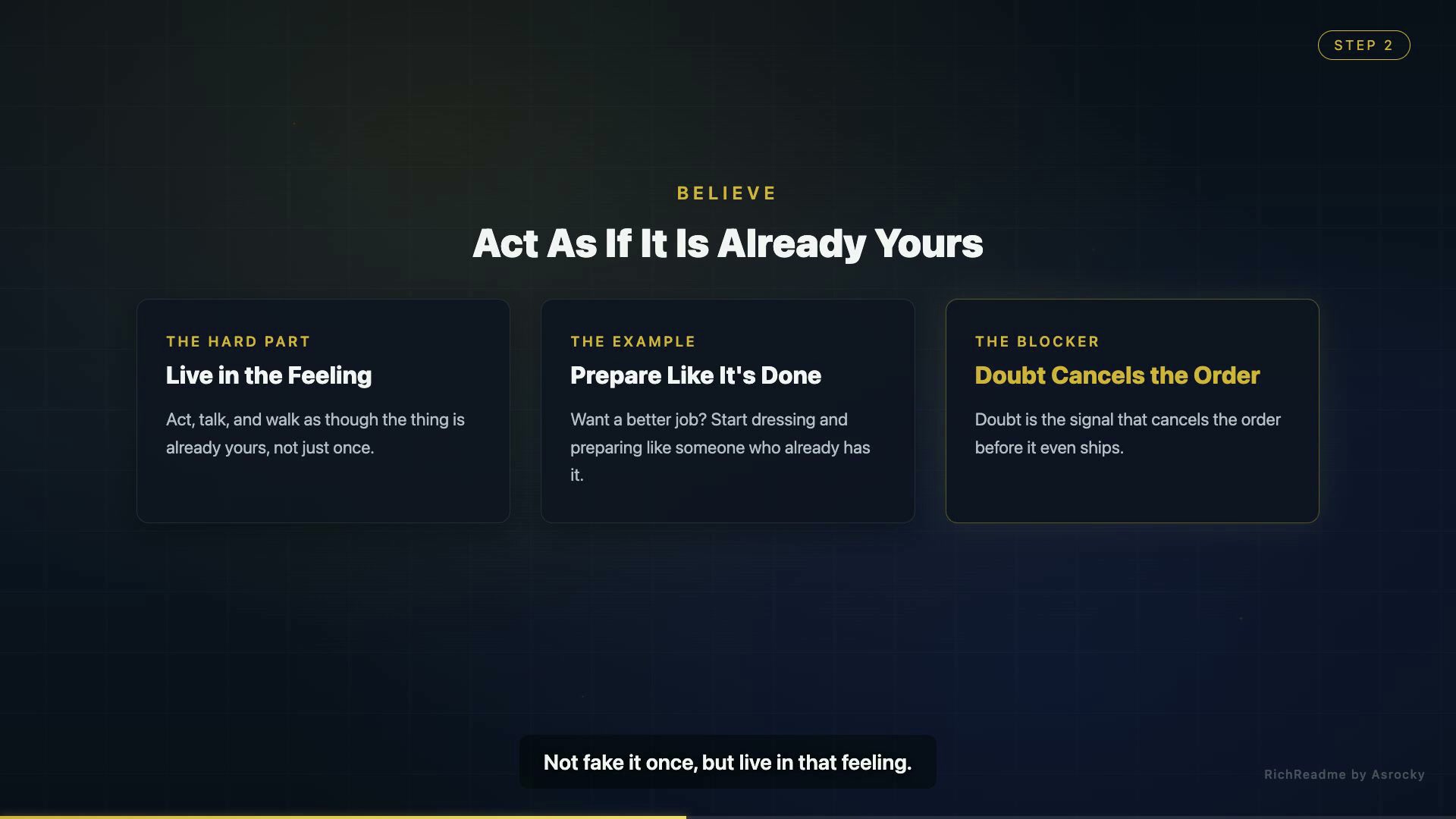 Act As If It Is Already Yours
