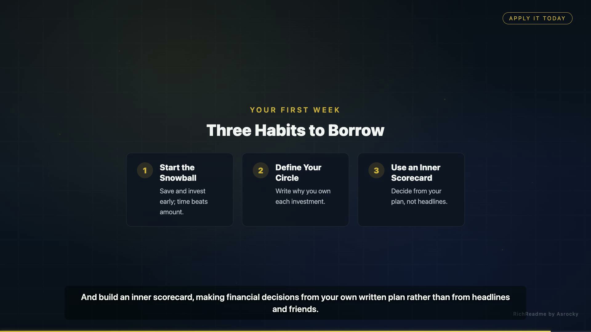 Three Habits to Borrow