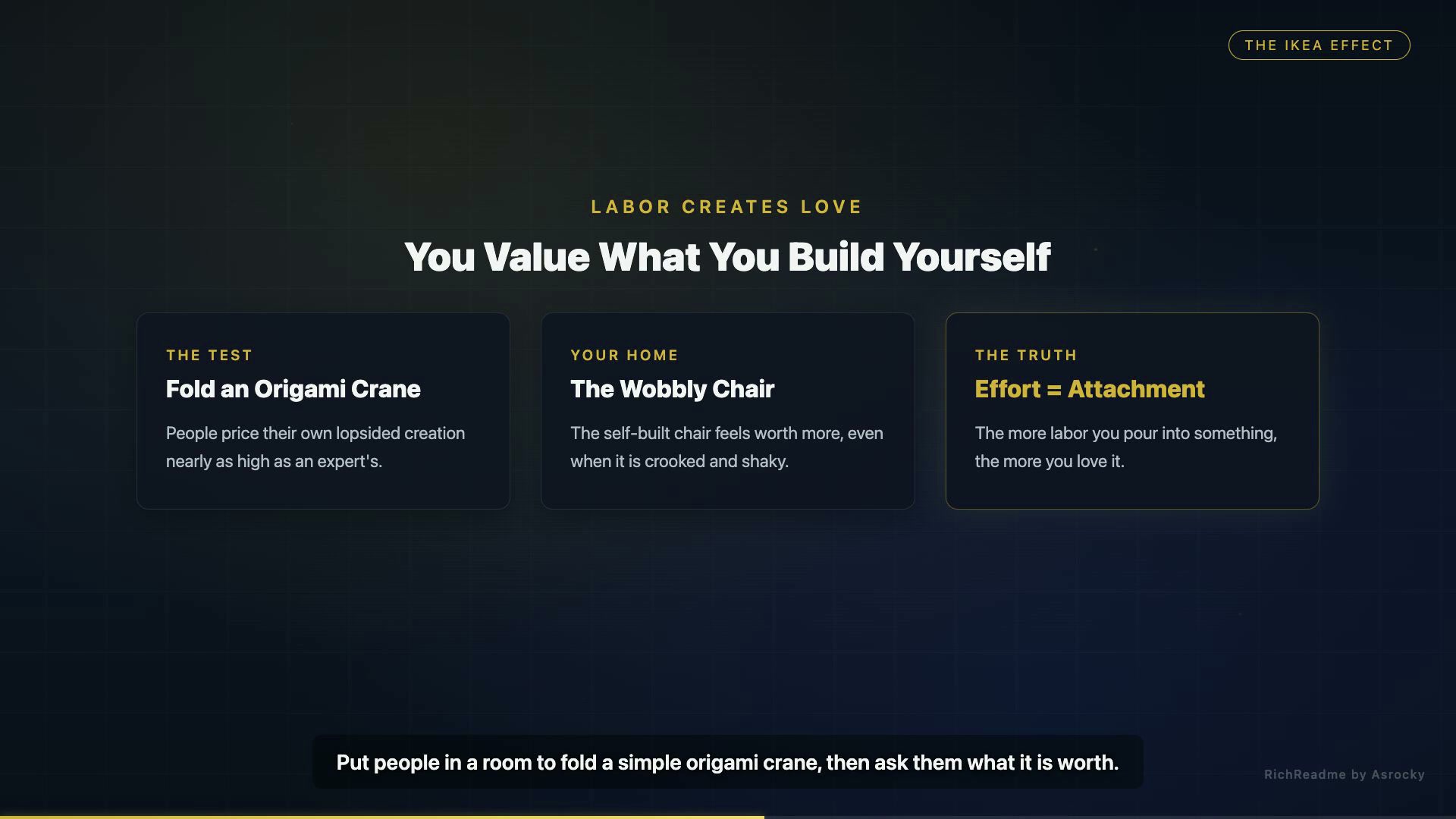 You Value What You Build Yourself
