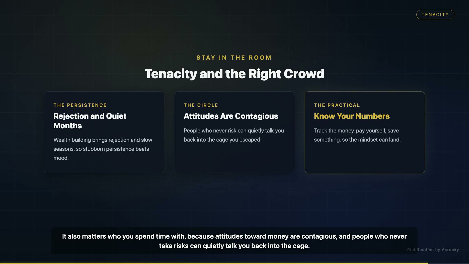 Tenacity and the Right Crowd