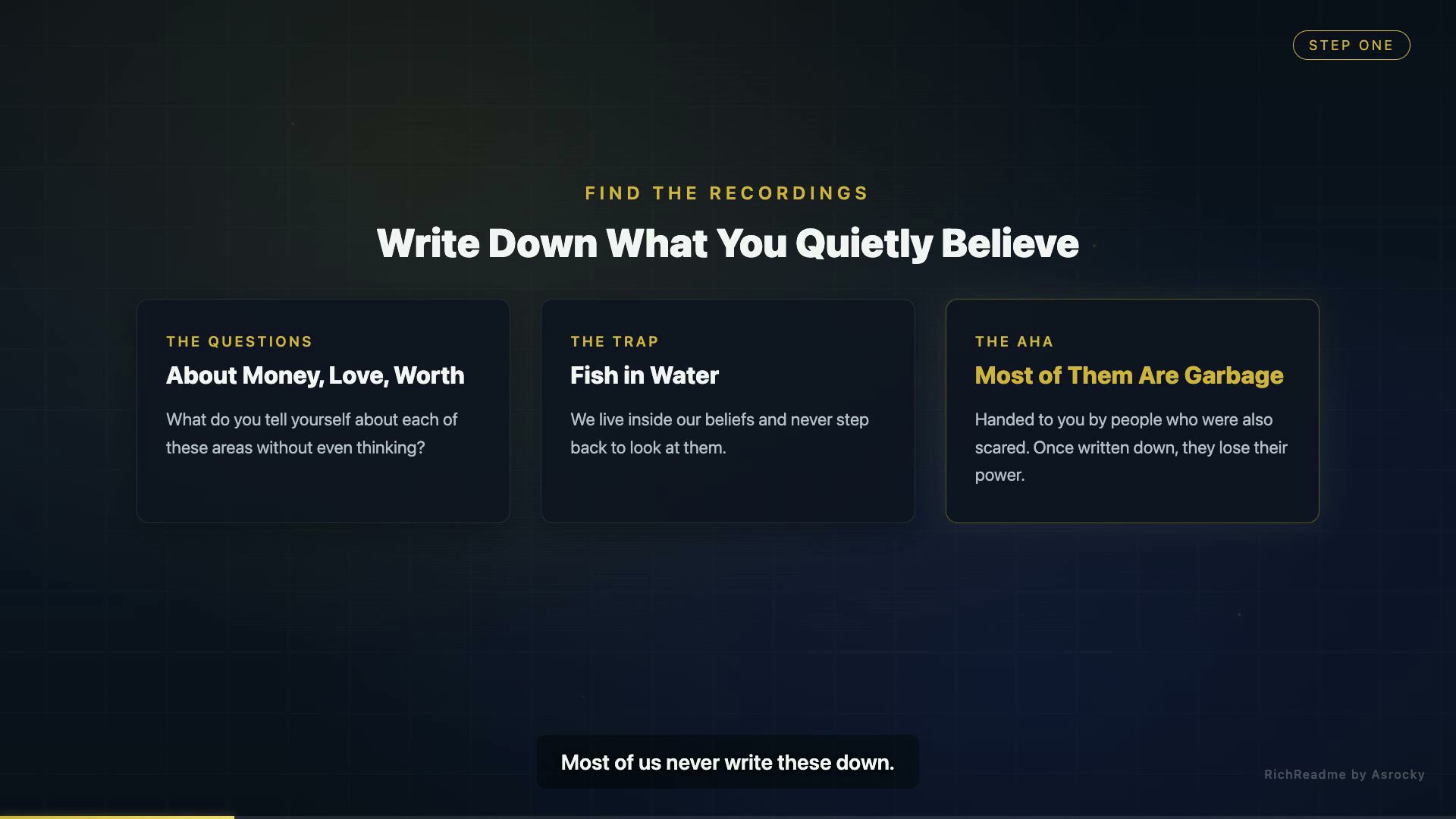 Write Down What You Quietly Believe