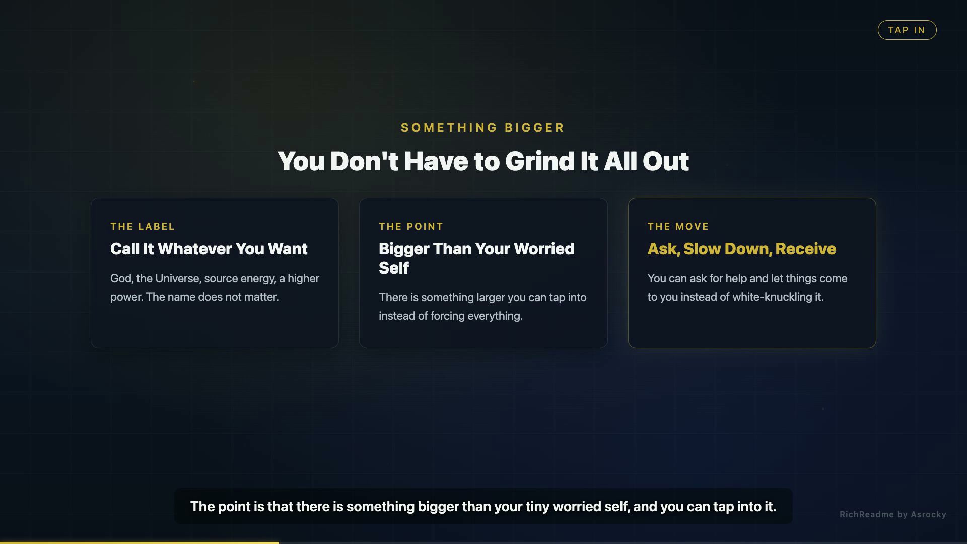 You Don't Have to Grind It All Out