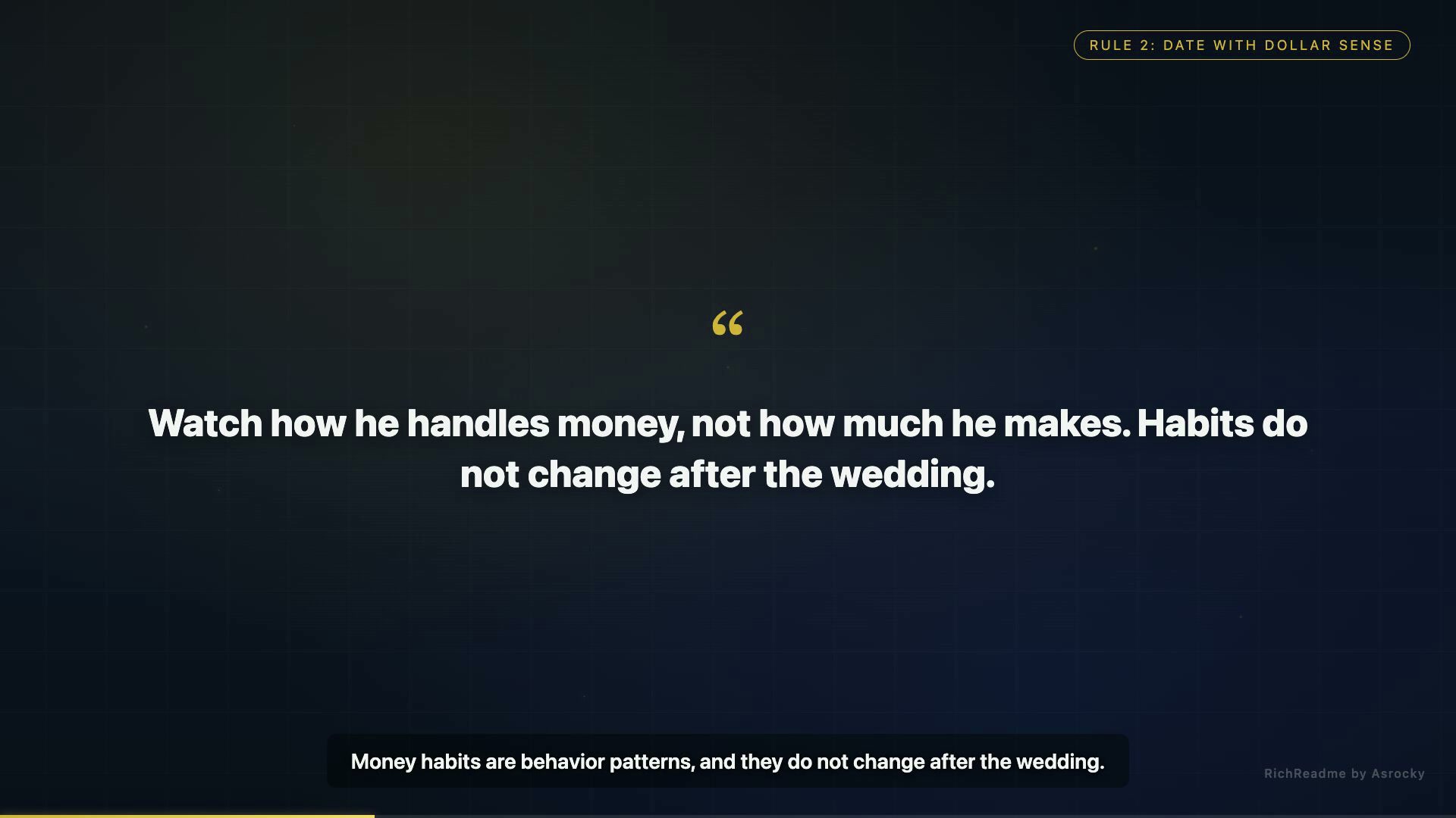 Rule 2: Date With Dollar Sense